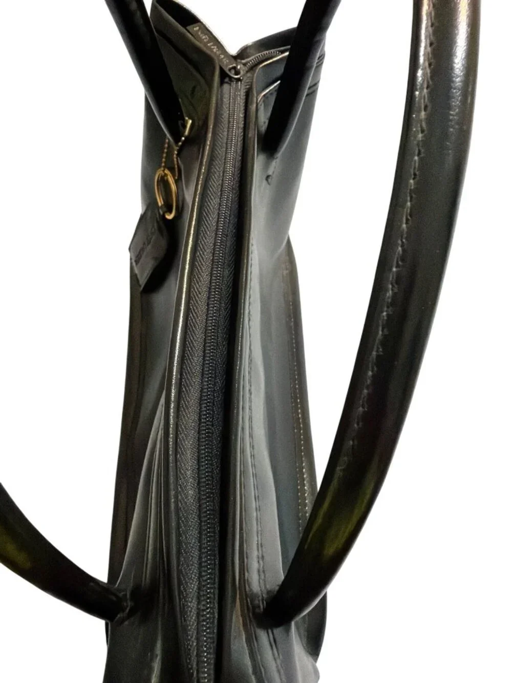 Estee Lauder Black Faux Leather Shoulder Bag Satchel Makeup Bag Gold Hardware